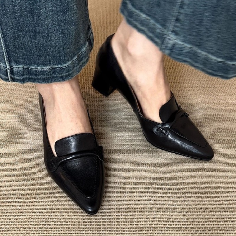 Women Shoes Size 4 In Cm - Cozy Med Heels Thick Heels Spring