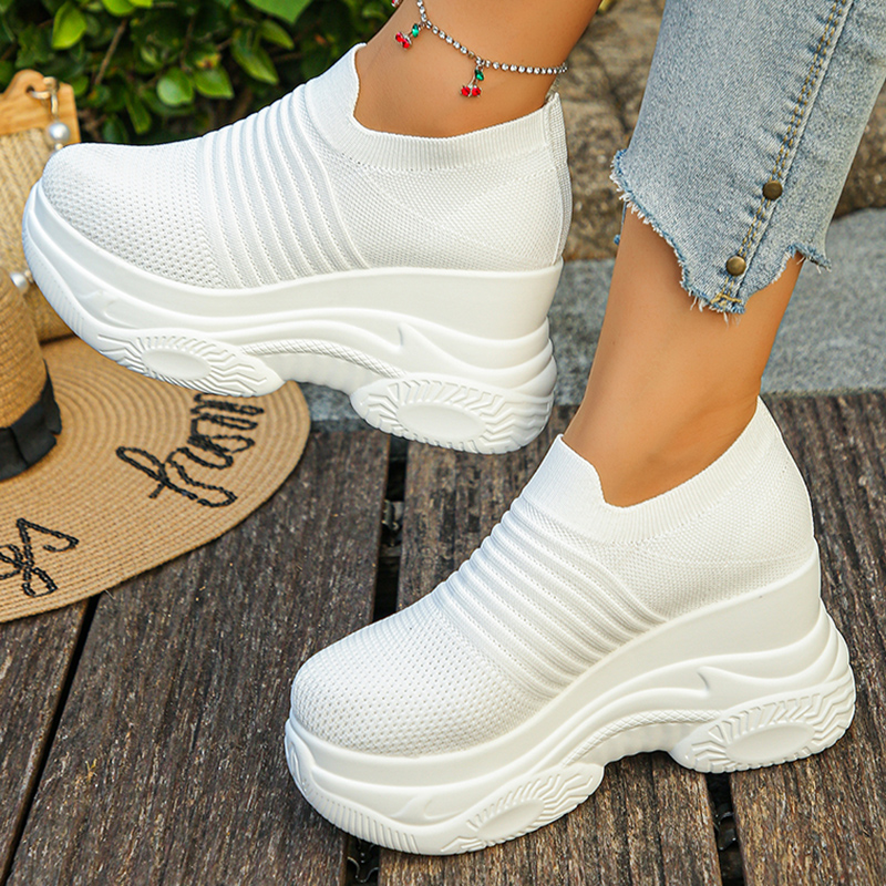 Women's Knitted White Chunky S - Mesh Sneaker Women ulasan dan harga