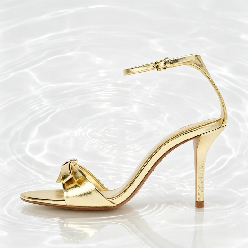Elegant Golden Bow Brand High  - Women Shoes Brands ulasan dan harga