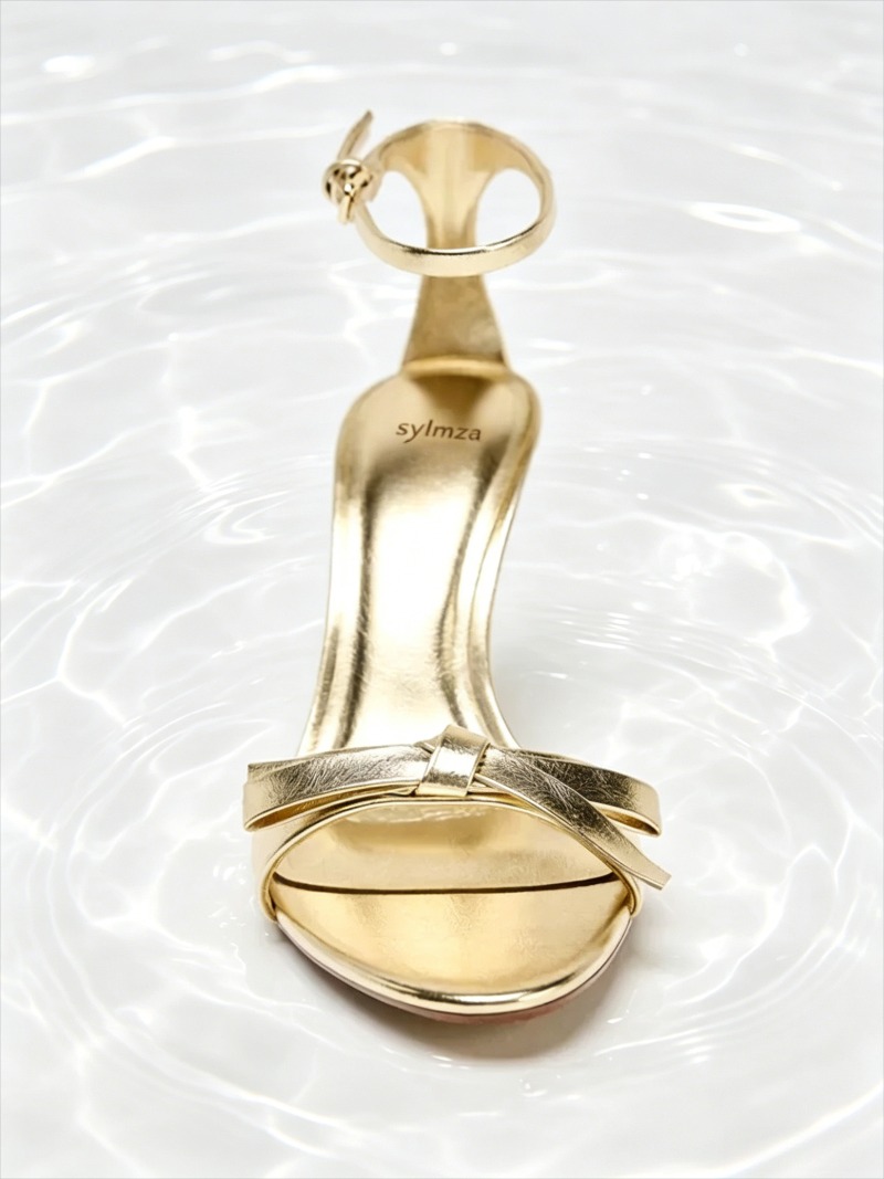 Elegant Golden Bow Brand High  - Women Shoes Brands ulasan dan harga