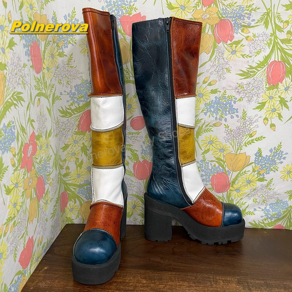 Women Retro Patchwork Leather  - Women'S Shoes Y2K ulasan dan harga