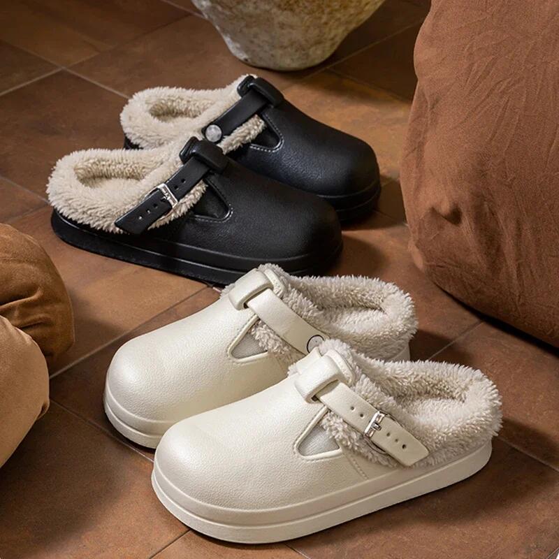 Casual Metal Buckle Warm Plush - Women'S Shoes Water Resistant ulasan dan harga