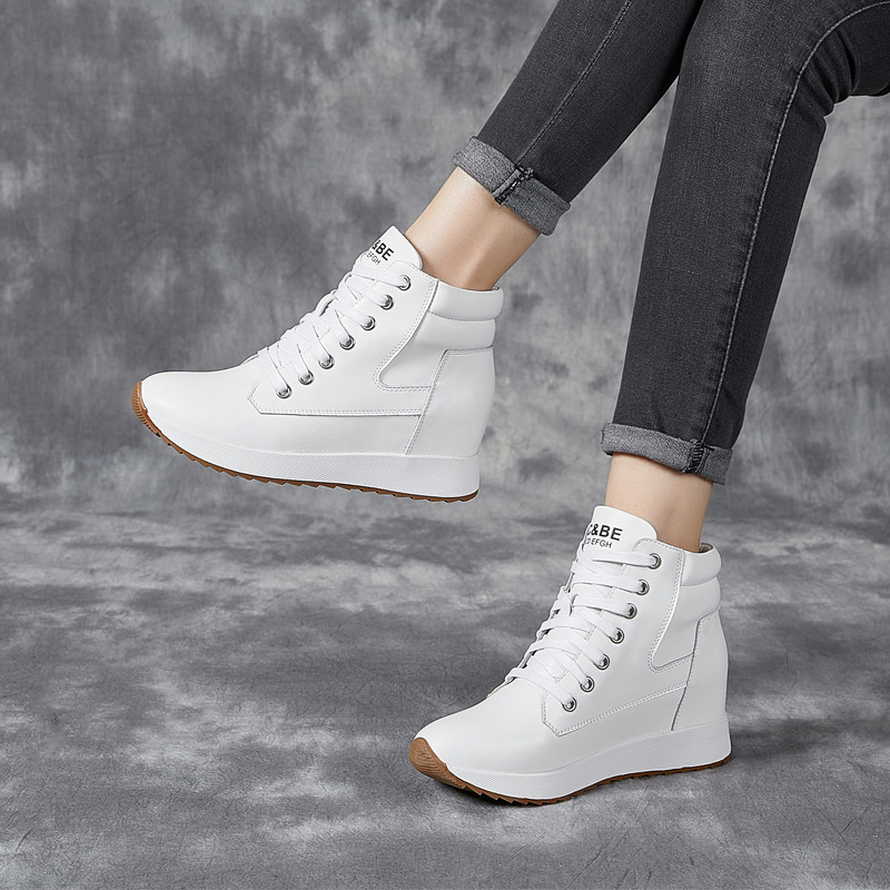 7CM Genuine Leather Women Ankl - Mesh Sneaker Women ulasan dan harga