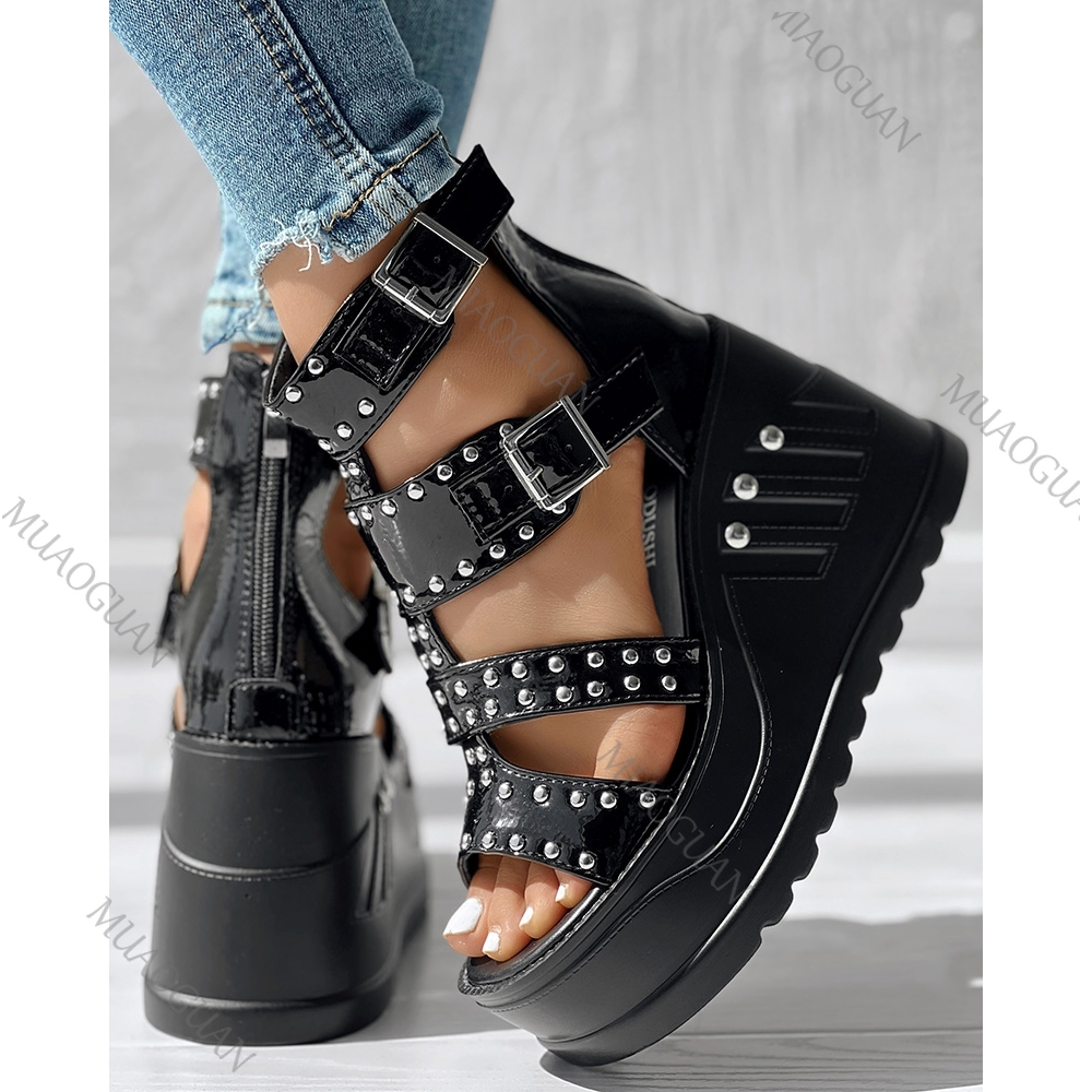 Fashion Women Peep Toe Black S - Women'S Shoes Peep Toe ulasan dan harga