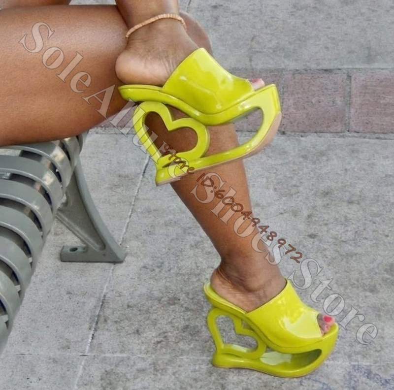 Patent Leather Heart Hollow Sc - Women'S Shoes Peep Toe ulasan dan harga