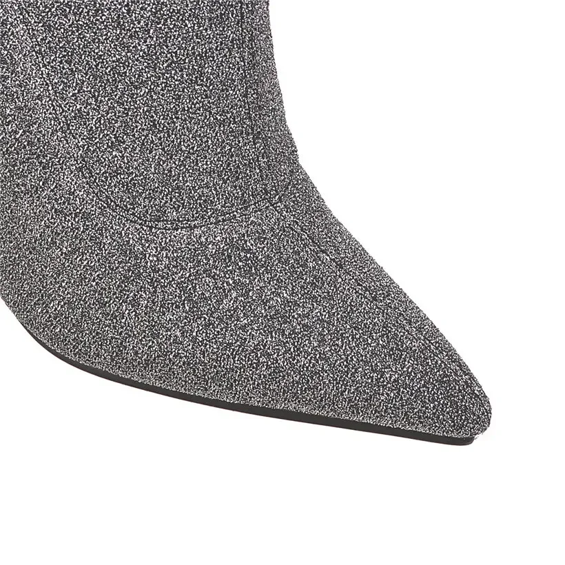 Plus Size Stretch Leopard Over - Sock Boot Women ulasan dan harga