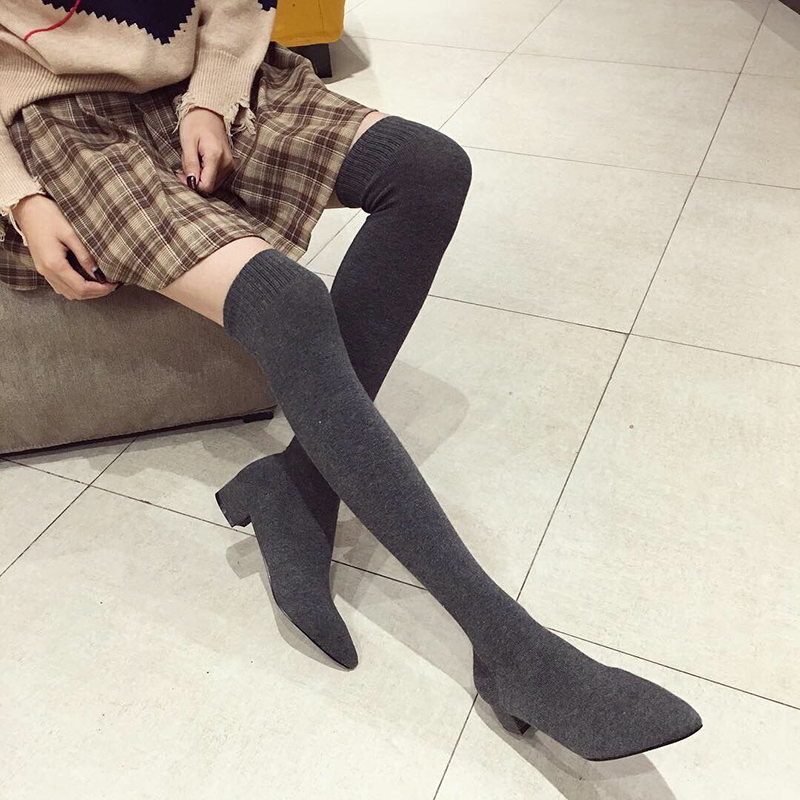 Black Low Heel Shoes Woman Str - Sock Boot Women ulasan dan harga