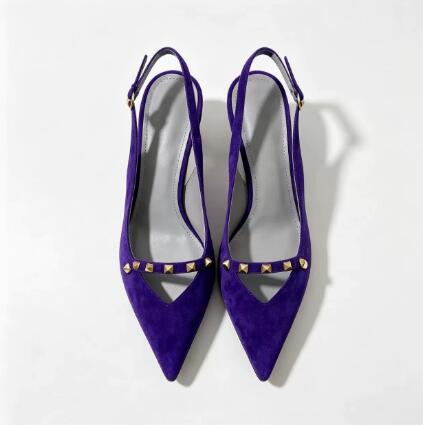 Royal Blue Suede Rivet 4 CM Ki - Women Shoes Size 4 In Cm ulasan dan harga