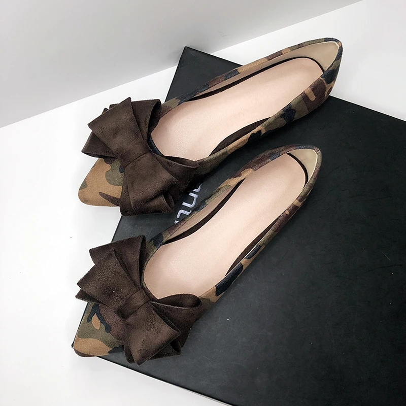 Lady Camouflage Bow Flats For  - Women'S Shoes For Wide Feet ulasan dan harga