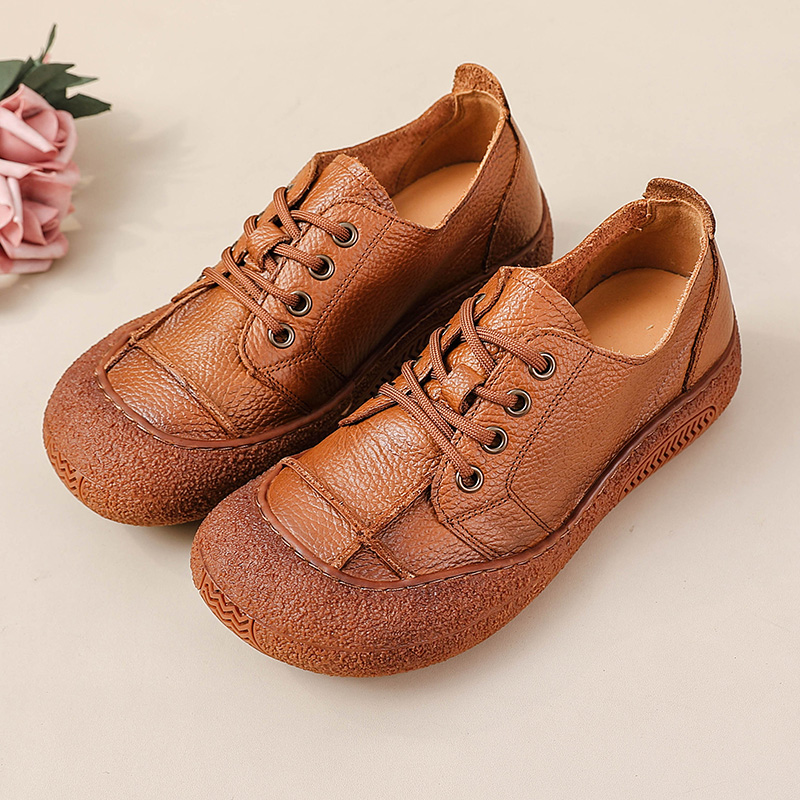 Retro genuine leather shoes fo - Women'S Shoes For Wide Feet ulasan dan harga