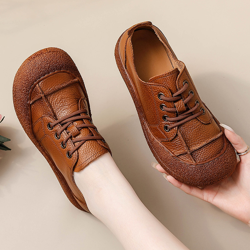 Retro genuine leather shoes fo - Women'S Shoes For Wide Feet ulasan dan harga