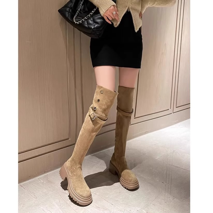 Knee over boots 2025 retro wes - Sock Boot Women ulasan dan harga