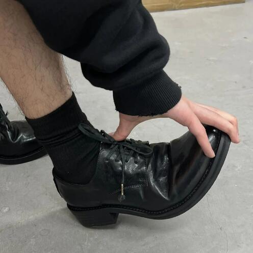Hot Men Black Cow Real Leather - Women Shoes Size 4 In Cm ulasan dan harga