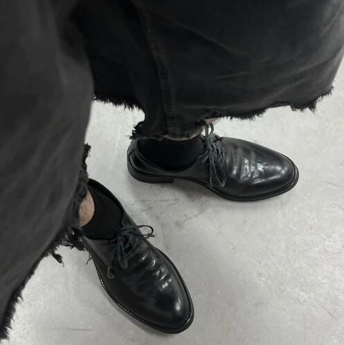 Hot Men Black Cow Real Leather - Women Shoes Size 4 In Cm ulasan dan harga
