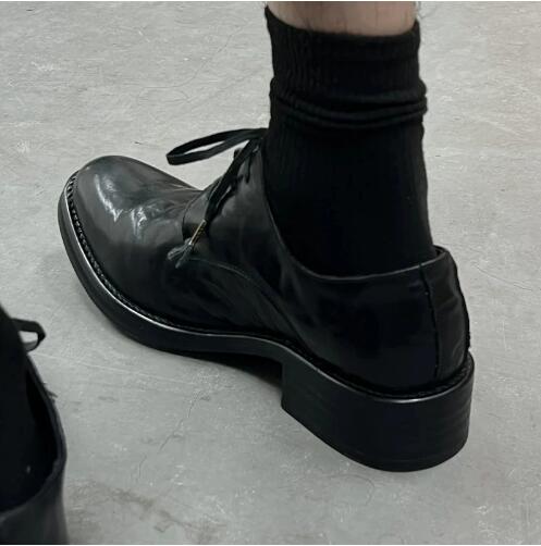 Hot Men Black Cow Real Leather - Women Shoes Size 4 In Cm ulasan dan harga
