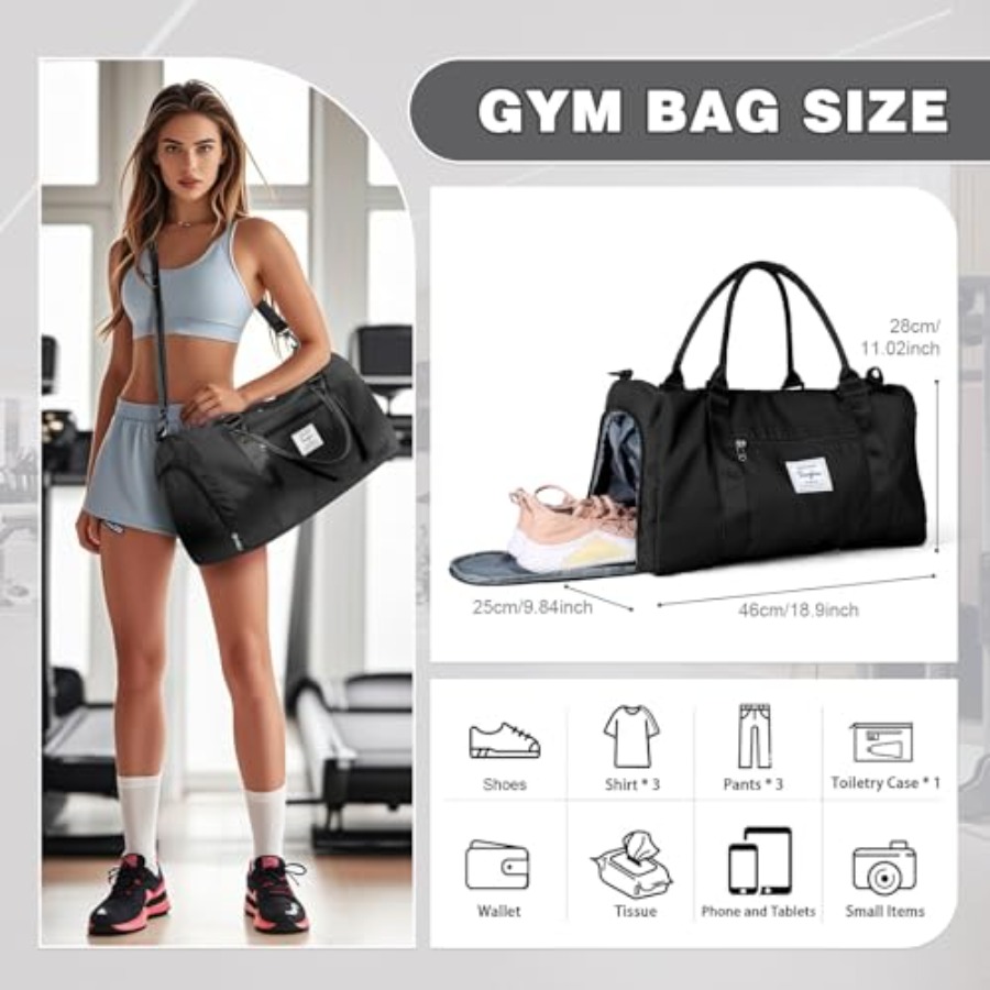 Small Black Sports Gym Duffel  - Women'S Shoes To Men'S ulasan dan harga