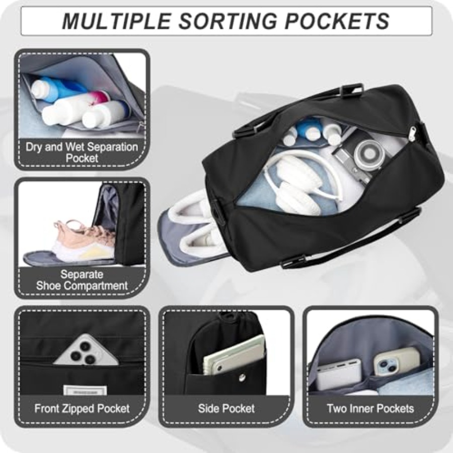 Small Black Sports Gym Duffel  - Women'S Shoes To Men'S ulasan dan harga