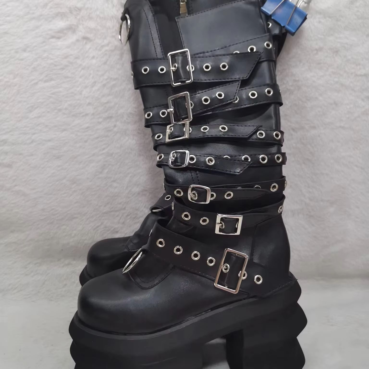 Belt Buckle Platform Thick Sol - Women'S Shoes Y2K ulasan dan harga