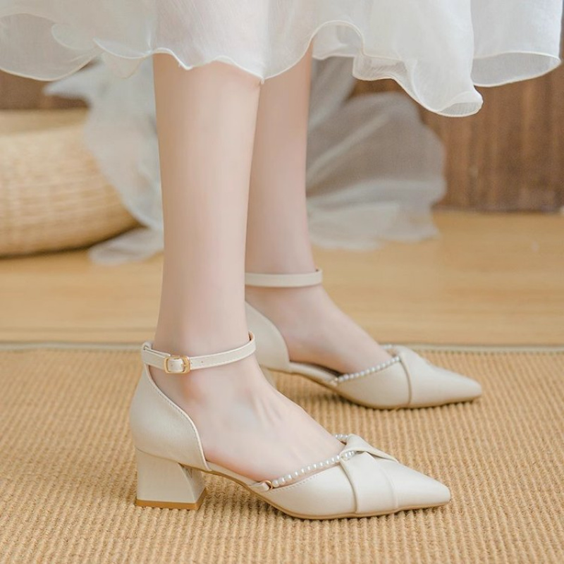 Pearl Ankle Strap High Heels 2 - Women'S Shoes For Wide Feet ulasan dan harga