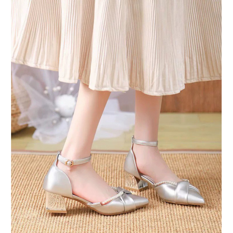 Pearl Ankle Strap High Heels 2 - Women'S Shoes For Wide Feet ulasan dan harga