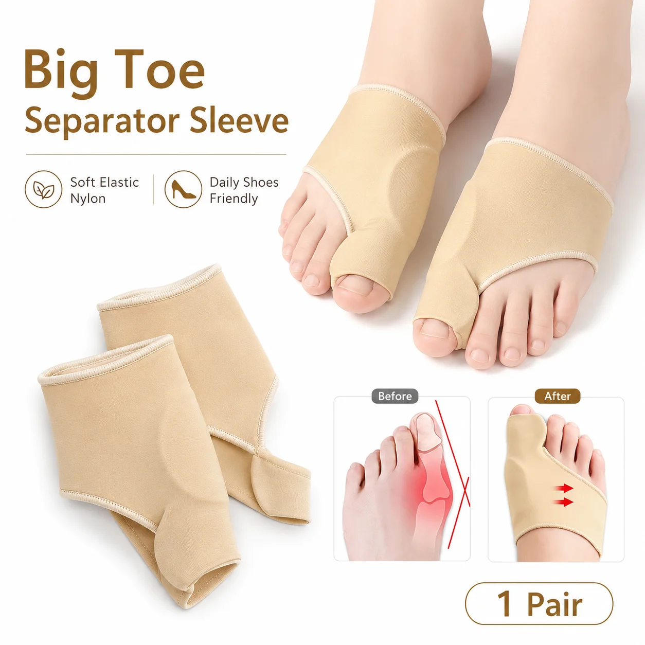 Big Toe Separator Sleeve Bunio - Women'S Shoes For Bunions ulasan dan harga