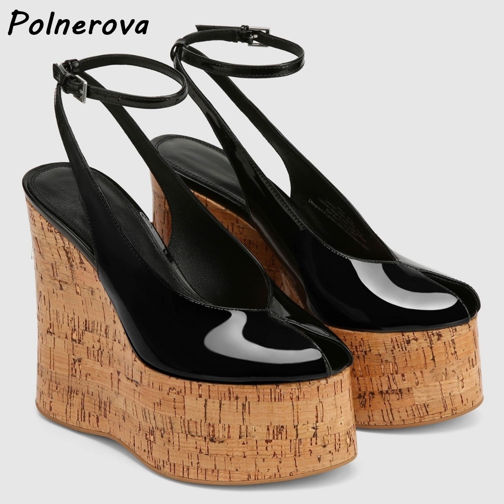 Patent Leather Wedge Platform  - Women'S Shoes Y2K ulasan dan harga